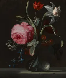Flowers in a Vase, c. 1669. Creator: Simon Verelst (Dutch, 1644-1721)