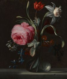 Flowers in a Vase, c. 1669. Creator: Simon Verelst (Dutch, 1644-1721)