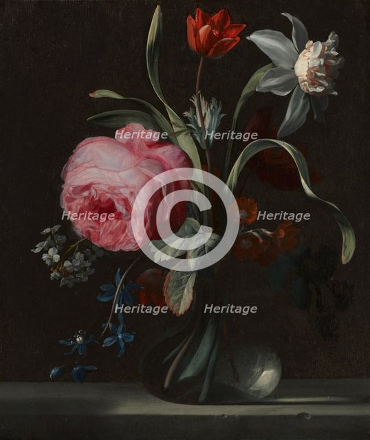 Flowers in a Vase, c. 1669. Creator: Simon Verelst (Dutch, 1644-1721).