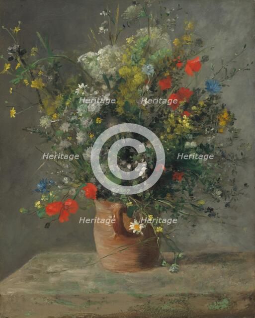 Flowers in a Vase, c. 1866. Creator: Pierre-Auguste Renoir.