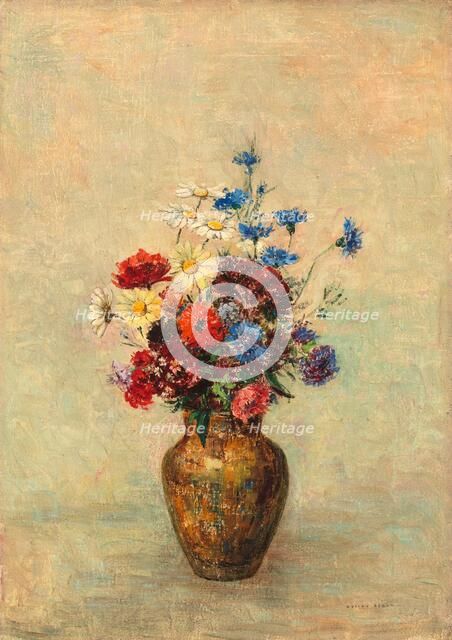 Flowers in a Vase, c. 1910. Creator: Odilon Redon.