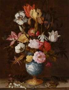Flowers in a Wan-Li Vase, c1620-1650. Creator: Balthasar van der Ast