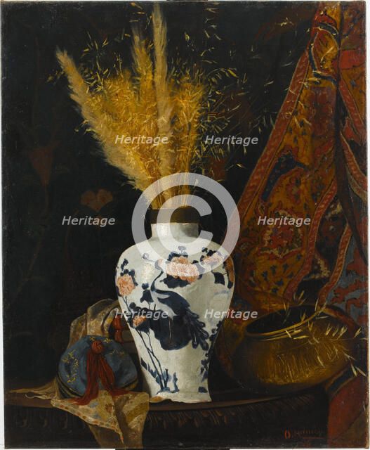 Flowers in a White Vase. Artist: Hamdi Bey, Osman (1842-1910)