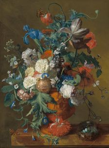 Flowers in an Urn, c. 1720/1722. Creator: Jan van Huysum