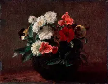 Flowers in an Earthenware Vase 1883. Artist: Henri Fantin-Latour