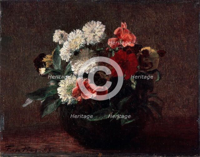 'Flowers in an Earthenware Vase', 1883.  Artist: Henri Fantin-Latour
