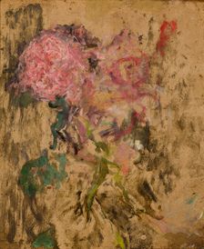 Flowers / Landscape Motif-two-sided painting, after 1930. Creator: Olga Boznanska