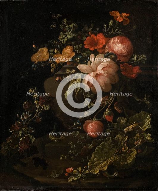 Flowers, Lizards and Insects, late 17th-early 18th century. Creator: Elias Van Den Broeck.