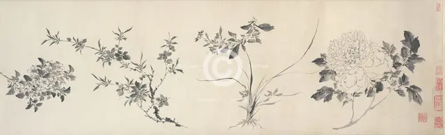 Flowers of the Four Seasons, Ming dynasty (1368-1644), 1599. Creator: Chen Jiayan.