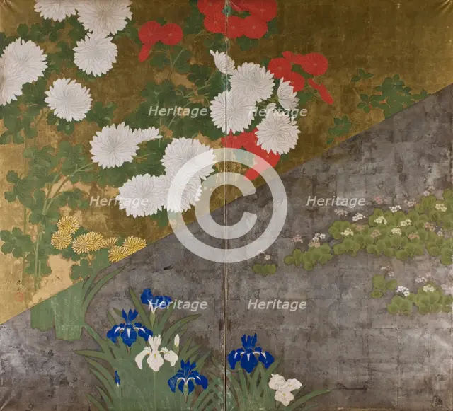 Flowers of the Four Seasons, between 1850-1860. Creator: Kikoku.