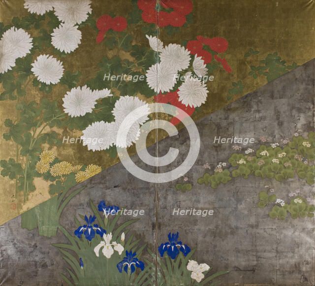 Flowers of the Four Seasons, between 1850-1860. Creator: Kikoku.