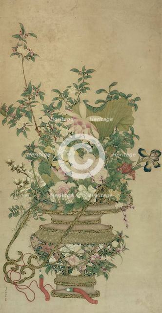 Flowers of the Four Seasons, Qing dynasty (1644-1911), 18th/19th century. Creators: Unknown, Prince Yongrong.