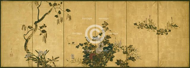 Flowers of Autumn and Winter, 19th century. Creator: Suzuki Kiitsu.