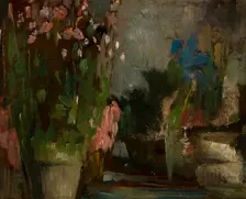 Flowers on a Terrace, 1903. Creator: Olga Boznanska