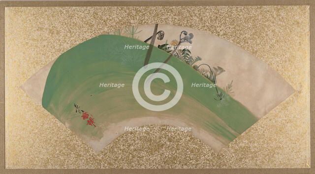 Flowers on Grass, late 19th century. Creator: Shibata Zeshin.