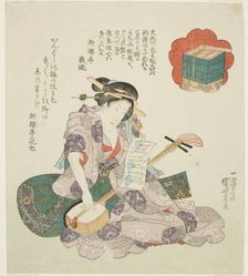 Flowers: Onoe Kikugoro III, from an untitled series of actors representing snow, moon..., c1830s. Creator: Utagawa Kuniyoshi