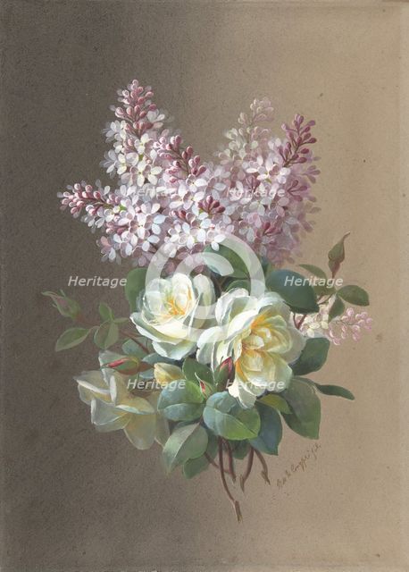 Flowers: Roses and Lilacs, late 19th-early 20th century. Creator: Paul de Longpré.