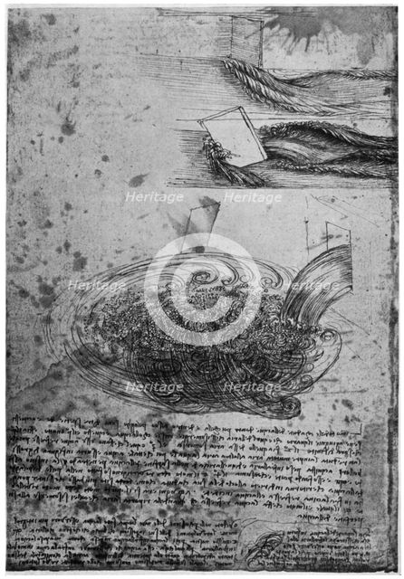 Flow of eddies in a waterfall, 1509-1511 (1954).Artist: Leonardo da Vinci