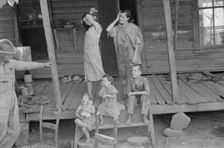 Floyd Burroughs and Tengle children, Hale County, Alabama, 1936. Creator: Walker Evans