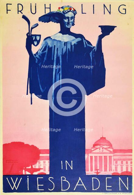 Frühling in Wiesbaden, 1925. Creator: Hohlwein, Ludwig (1874-1949).