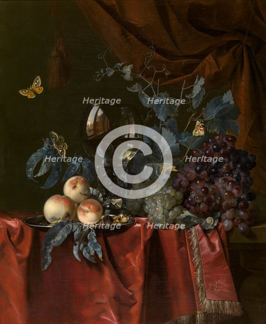 Fruit and a Glass of Wine, 1659. Creator: Willem van Aelst.