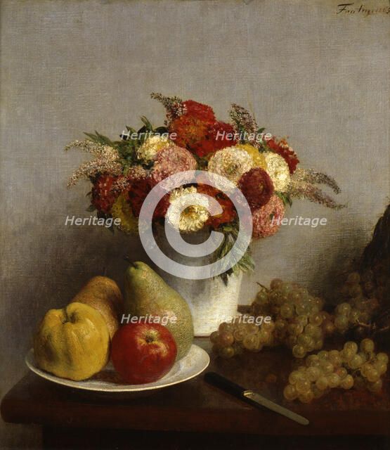 'Fruit and Flowers', 1865.  Artist: Henri Fantin-Latour