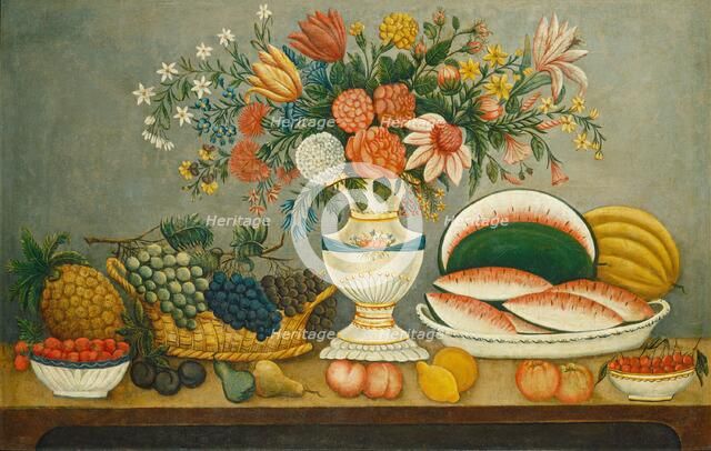 Fruit and Flowers, mid 19th century. Creator: Unknown.