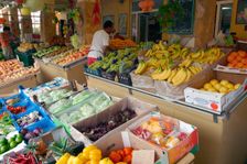 Fruit and vagetable stall, Argostoli, Kefalonia, Greece. Creator: Peter Thompson