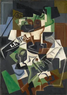 Fruit Bowl, Pipe and Journal, 1917. Creator: Juan Gris