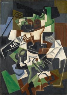 Fruit Bowl, Pipe and Journal, 1917. Creator: Juan Gris
