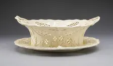 Fruit Basket and Stand, Yorkshire, 1780/1800. Creator: Leeds Pottery