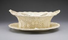 Fruit Basket and Stand, Yorkshire, 1780/1800. Creator: Leeds Pottery