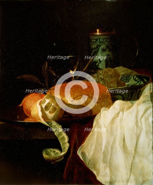 'Fruit, Bread and Wine', 17th century.  Artist: Juriaen van Streeck
