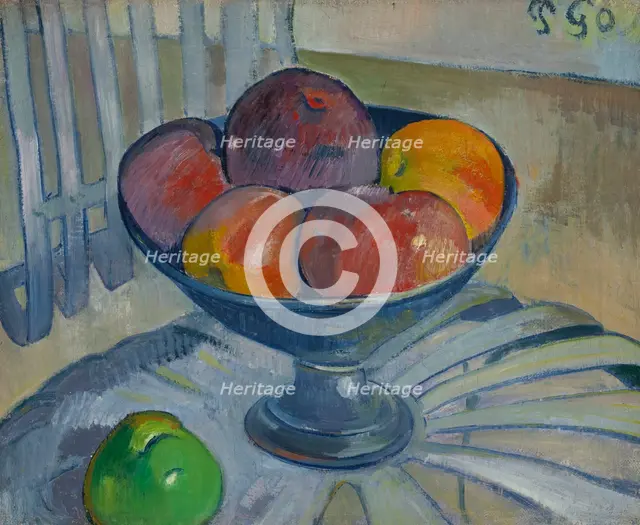 Fruit Dish on a Garden Chair, 1890. Creator: Paul Gauguin.