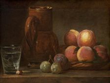 Fruit, Jug, and a Glass, c. 1726/1728. Creator: Jean-Simeon Chardin