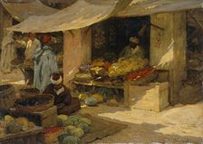 Fruit market, Tangier 1880-1936. Artist: Terrick Williams