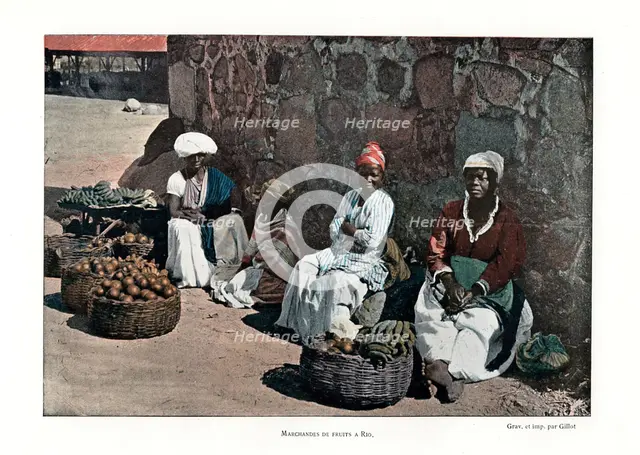 Fruit sellers, Rio de Janeiro, Brazil, 19th century. Artist: Gillot