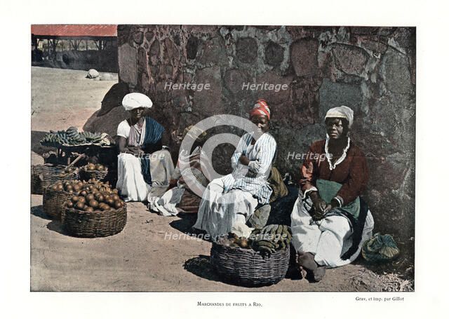 Fruit sellers, Rio de Janeiro, Brazil, 19th century. Artist: Gillot