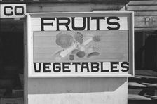 Fruit sign, Beaufort, South Carolina, 1936. Creator: Walker Evans