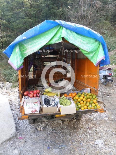 Fruit stall in Dharamshala Himachal Pradesh India 2017. Creator: Unknown.