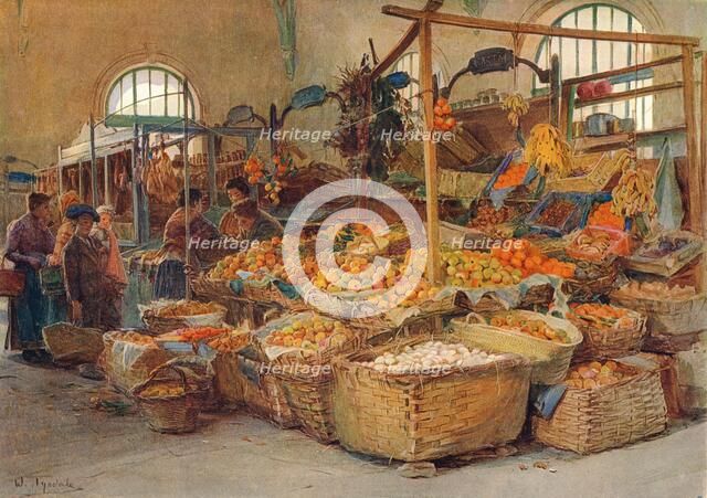 Fruit Stall, Mentone Market, c1875-1906, (1906). Artist: Walter Frederick Roofe Tyndale