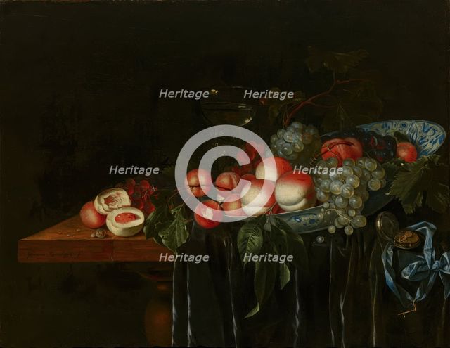 Fruit Still Life, c1650-1660. Creator: Johannes Rosenhagen.