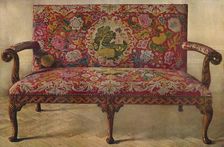 Fruit Wood Settee with Embroidery, Early 18th Century (1929)