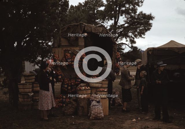 Fruit wagon at the Pie Town, New Mexico Fair, 1940. Creator: Russell Lee.