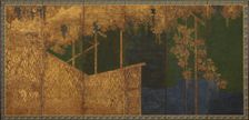 Fruiting grapevines on a bamboo trellis, Momoyama period, late 16th century. Creator: Kano Eitoku