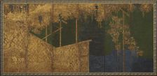 Fruiting grapevines on a bamboo trellis, Momoyama period, late 16th century. Creator: Kano Eitoku