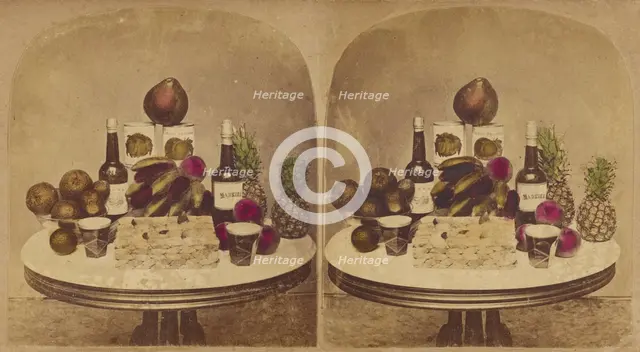 Fruits and wines, about 1865. Creator: Unknown.
