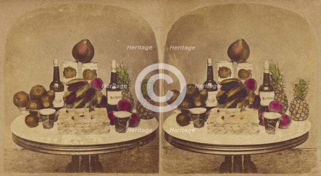 Fruits and wines, about 1865. Creator: Unknown.