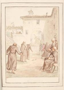 Fryers Amusement, leaf from A Collection of Dresses by David Allan Mostly from Nature 1776. Creator: David Allan