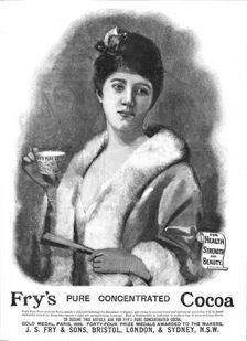 'Fry's Pure Concentrated Cocoa 1890. Creator: Unknown